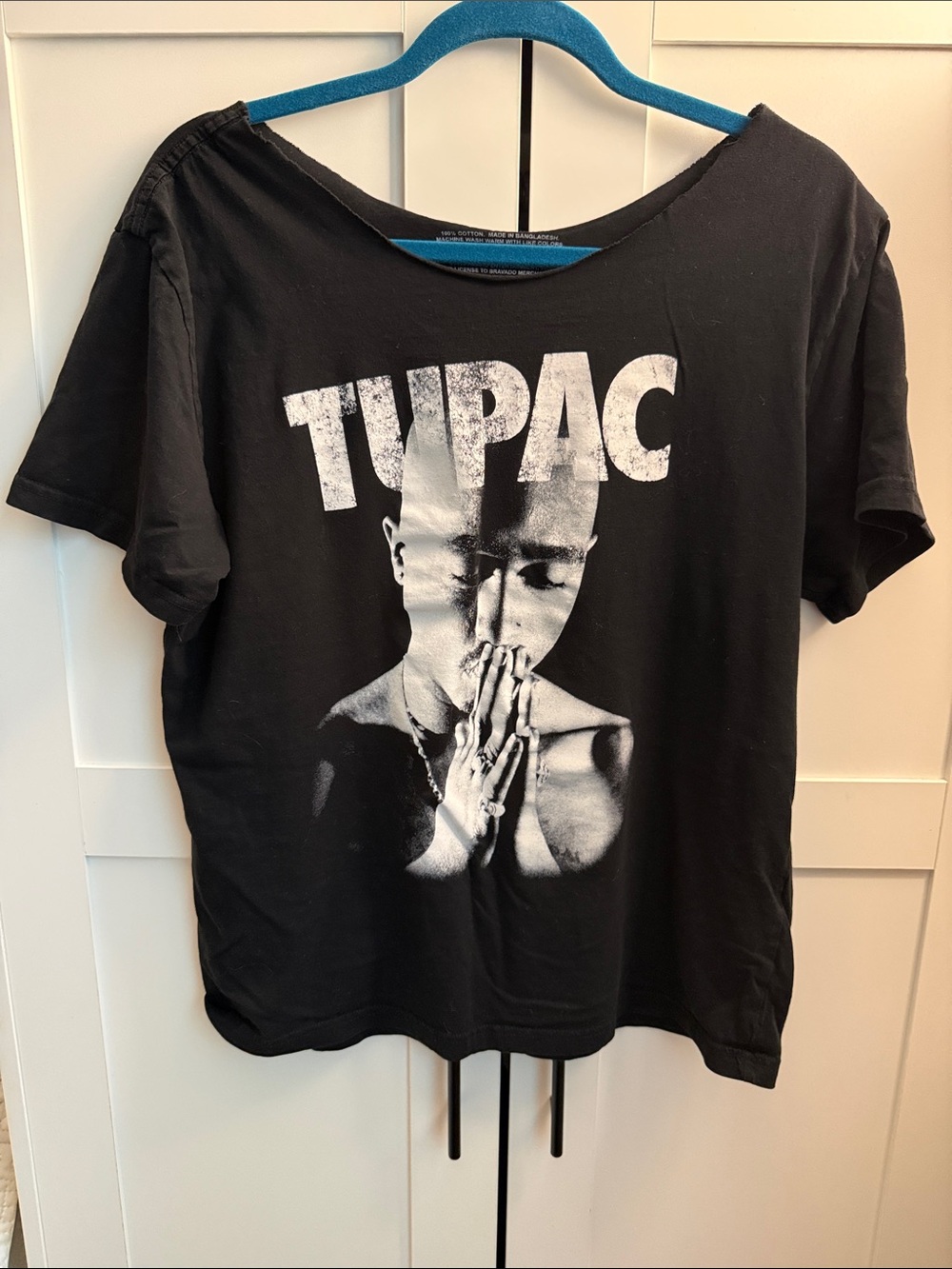 Black Tupac Graphic Short Sleeve Tee - Women’s Top